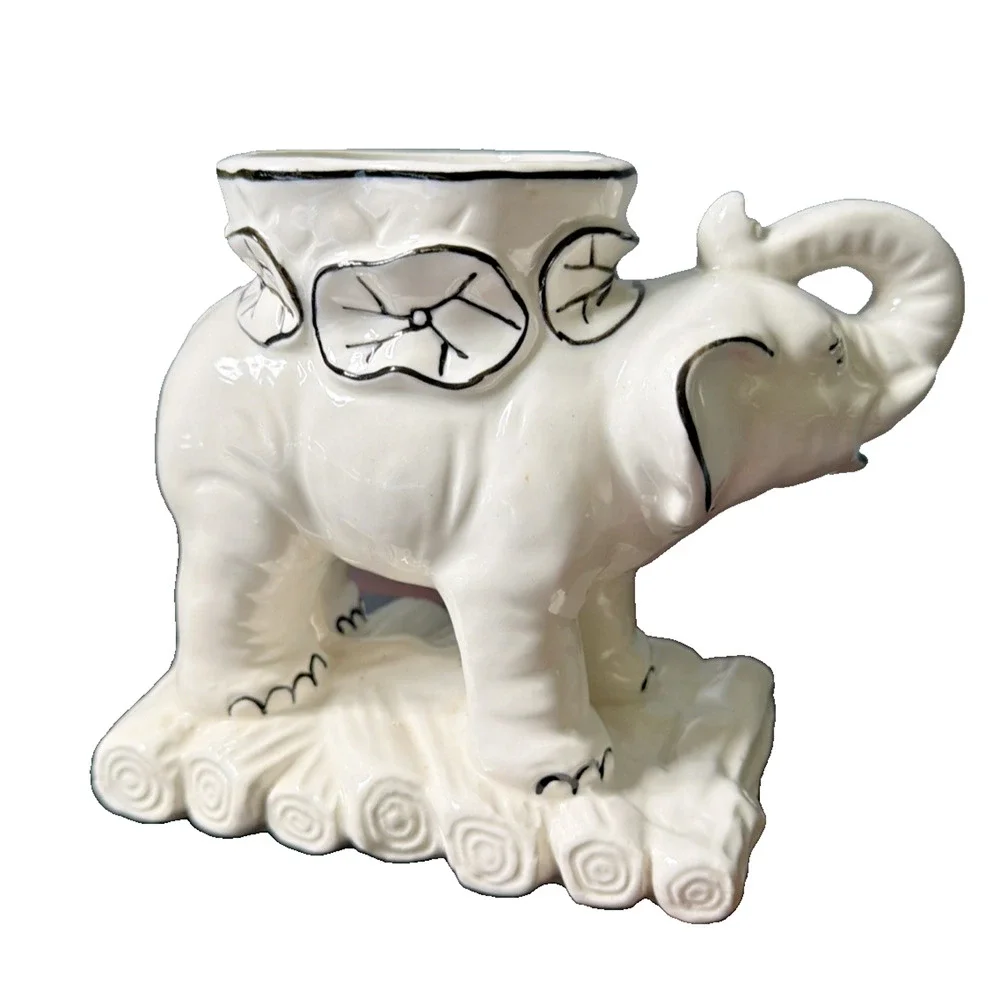 Vintage Made in Japan Elephant Ceramic Planter